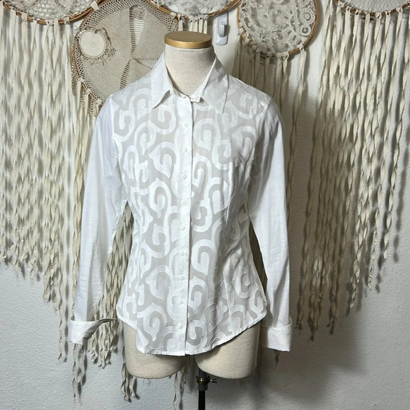 Anne Fontaine Ermine Shirt in White Size 42/US10 - Picture 2 of 16